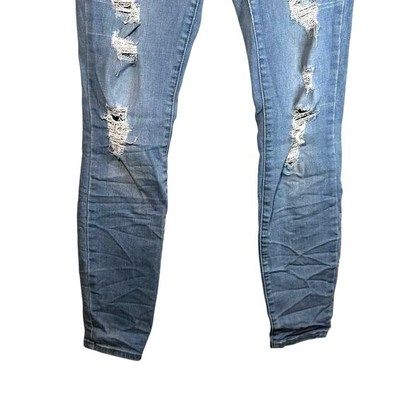 Pacsun Womens Super Stretch Distressed Jegging Jeans High Rise Light Wash Sz 28 - Picture 4 of 10